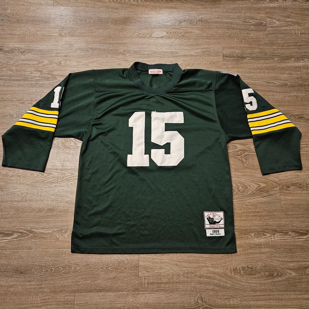 Mitchell & Ness Bart Starr #15 Packers 1969 Authentic Throwback Jersey NFL XL